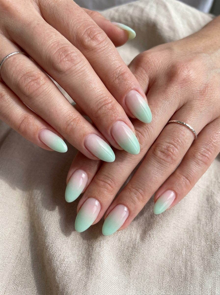 Mint Ombré Nails